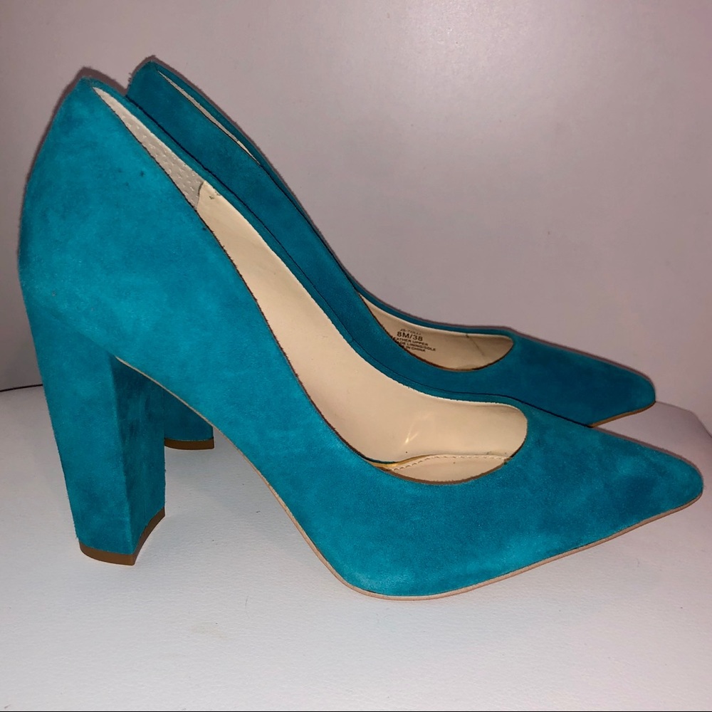 Brand New Teal Jessica Simpson Suede Pumps